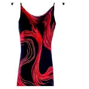 Beautiful Formal Dress Red Black Hot Lava